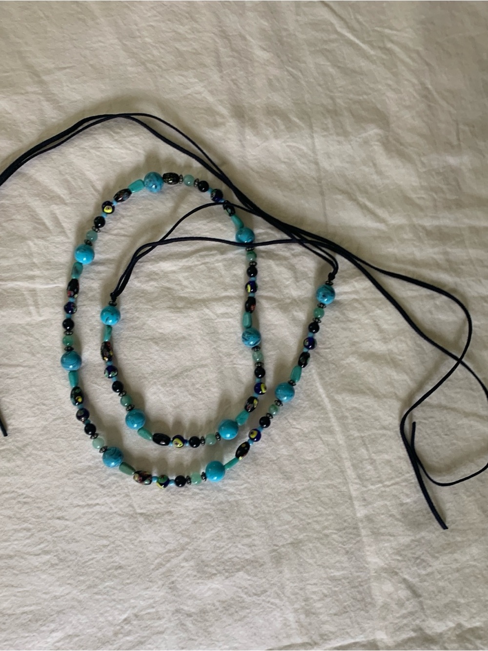 Blue Beaded Adjustable Women’s Necklace